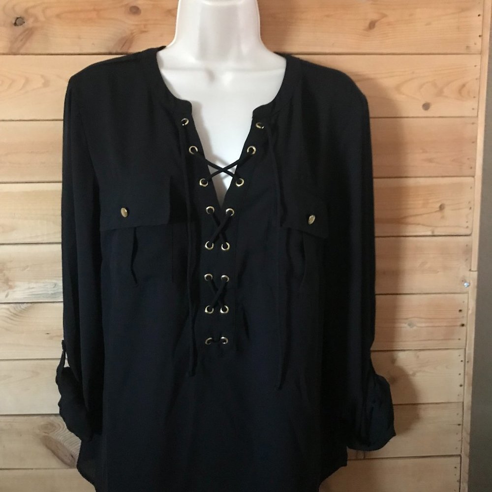 INC Blouse 3/4 Adjustable Sleeve Blouse